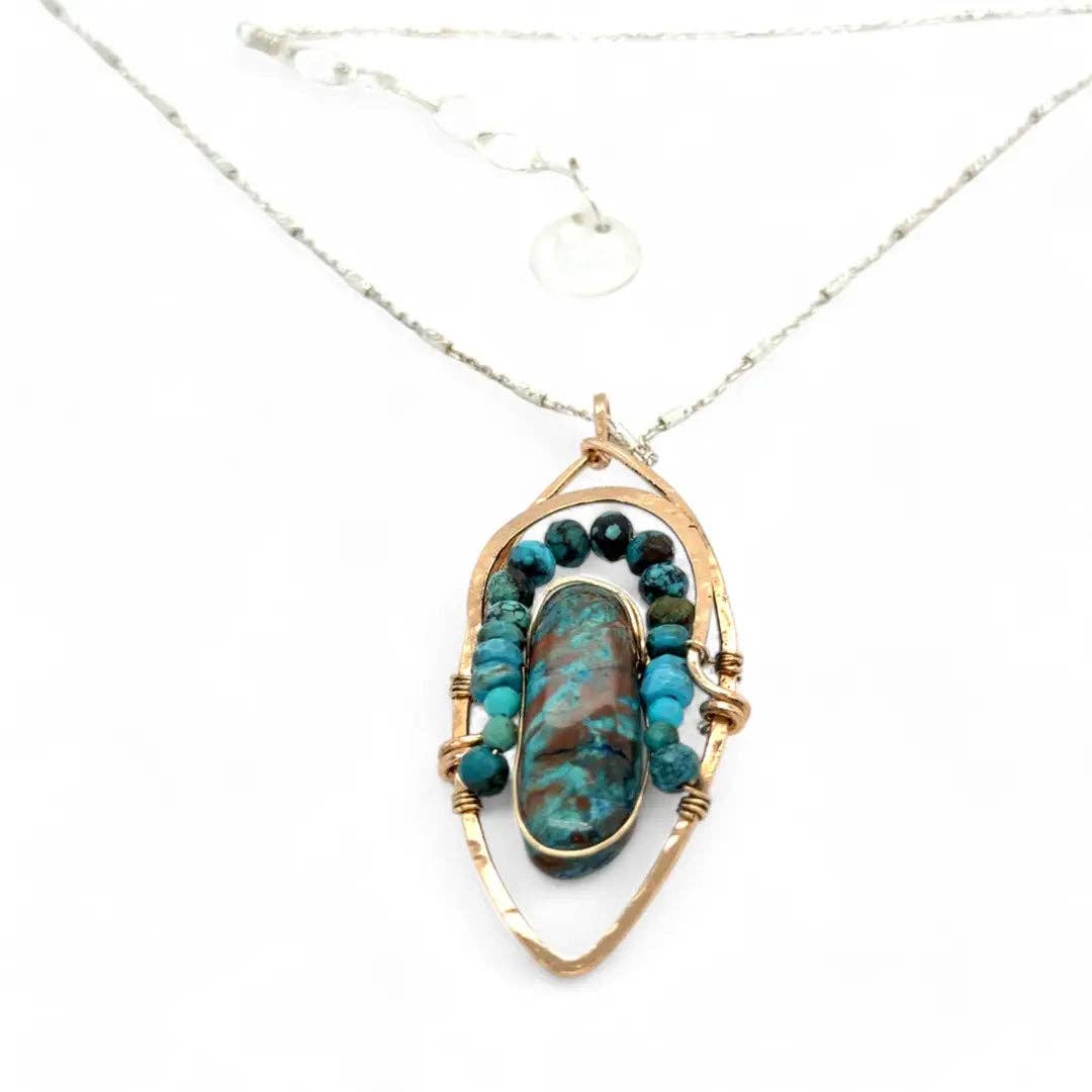 Handmade Chrysocolla Nugget Necklace