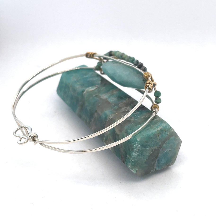 Amazonite Eye Cuff Bracelet