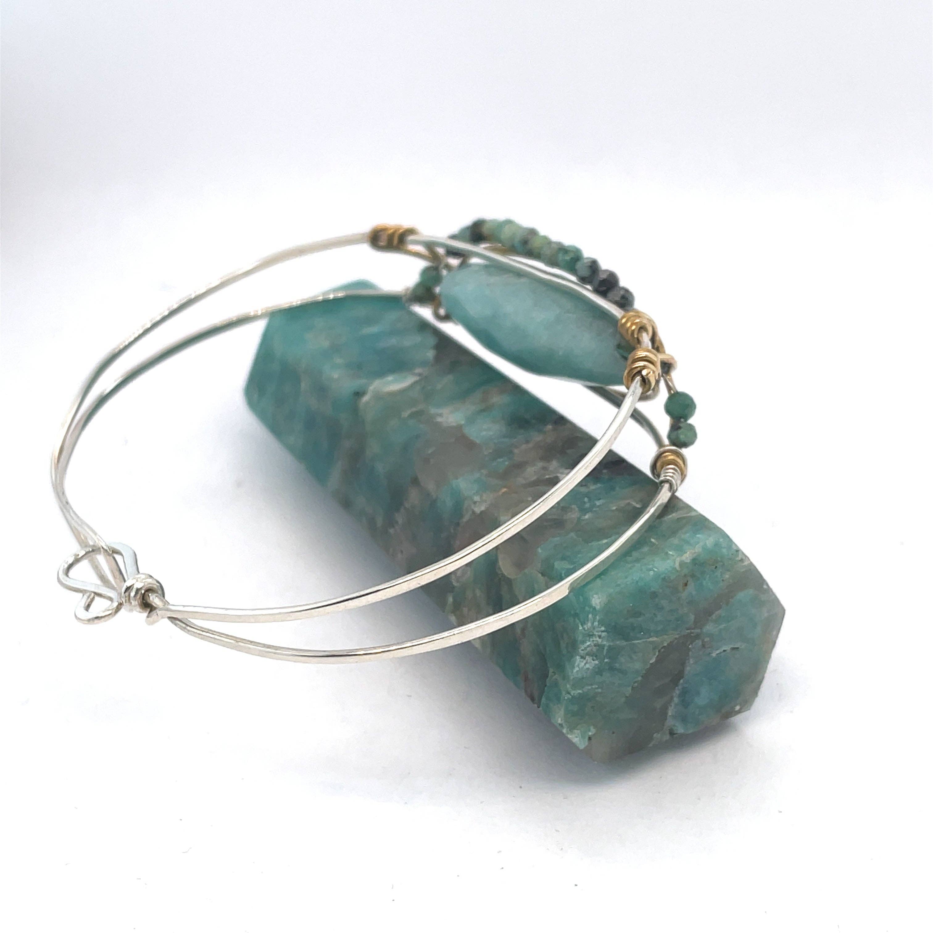 Amazonite Eye Cuff Bracelet