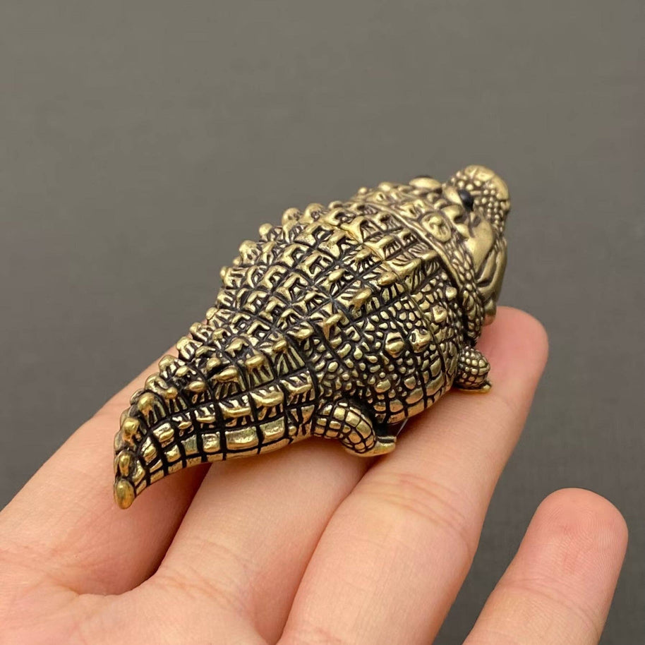 Crocodile Brass Figurine