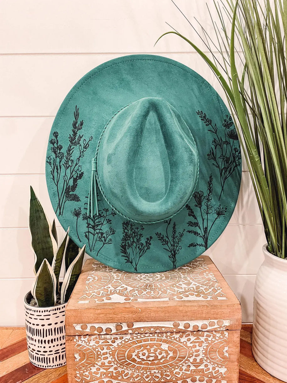 Engraved Floral Hat