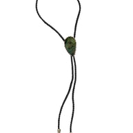 Emerald Bolo Tie, Silver Accents