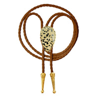 Gemstone Bolo Tie - Dalmatian Jasper