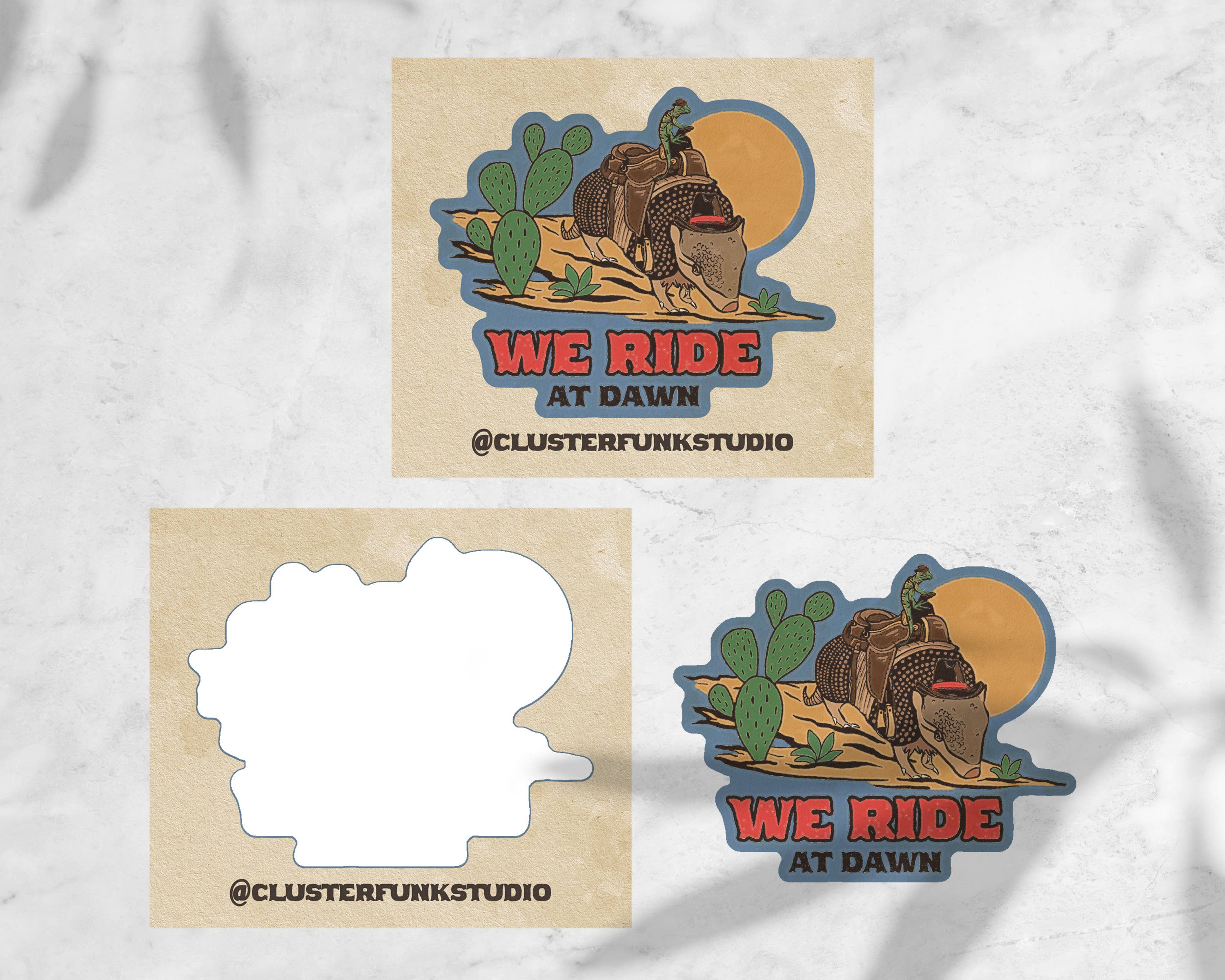 Armadillo Cowboy Sticker