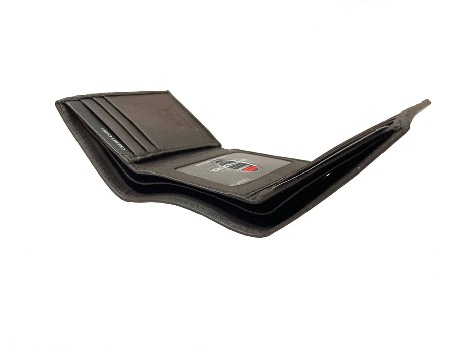 Double Stitch Leather Trifold Wallet