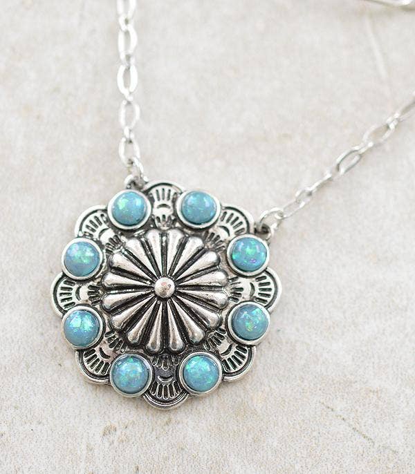 Concho Pendant Chain Layered Necklace