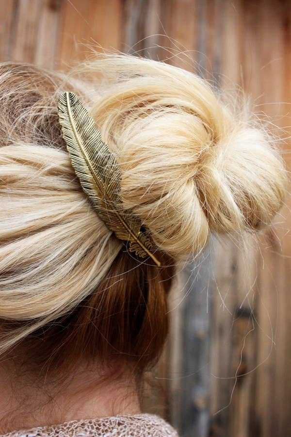 Vintage Feather Hair Clip