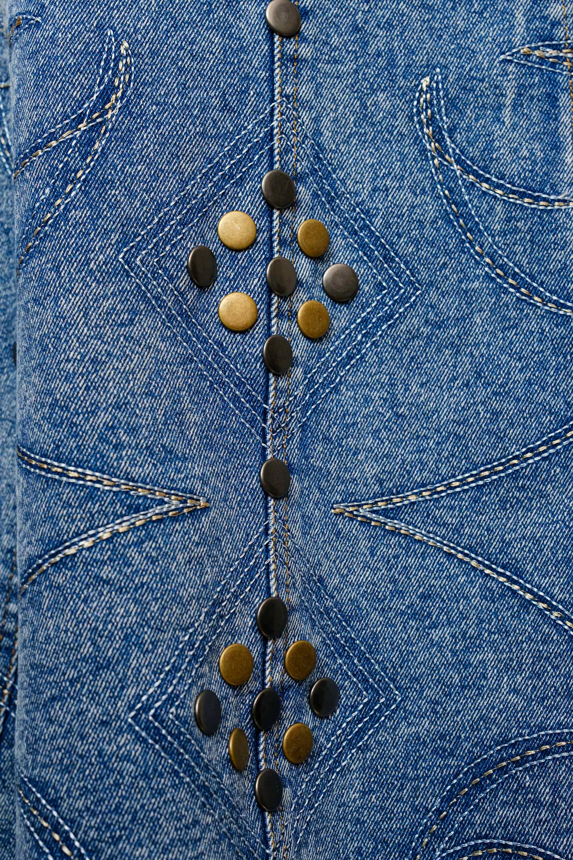 Denim Buckle Dress, Med Wash