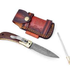 Titan Nebula Cascade Damascus Steel Pocket Knife