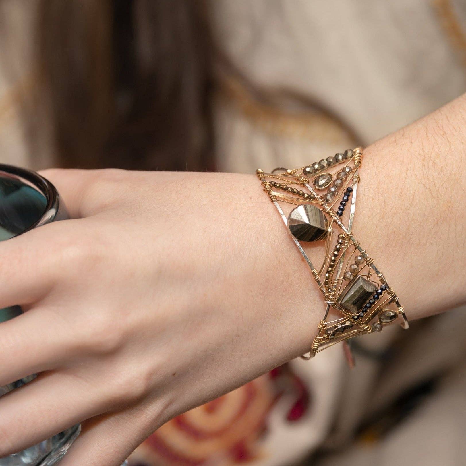 Handmade Glam Pyrite Bracelet