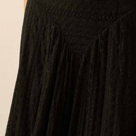 Lace Curved-Hem Midi Skirt, Black