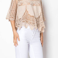 Relaxed Short Crochet Lace Top