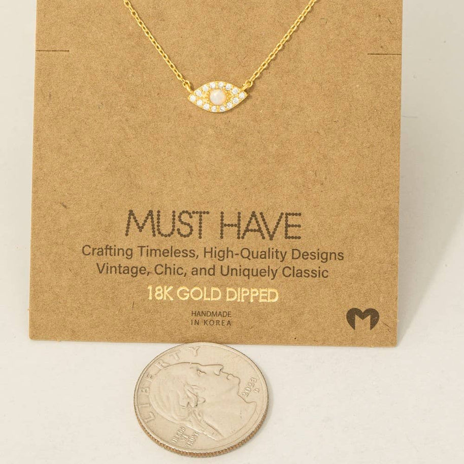 Opal Studded Evil Eye Necklace