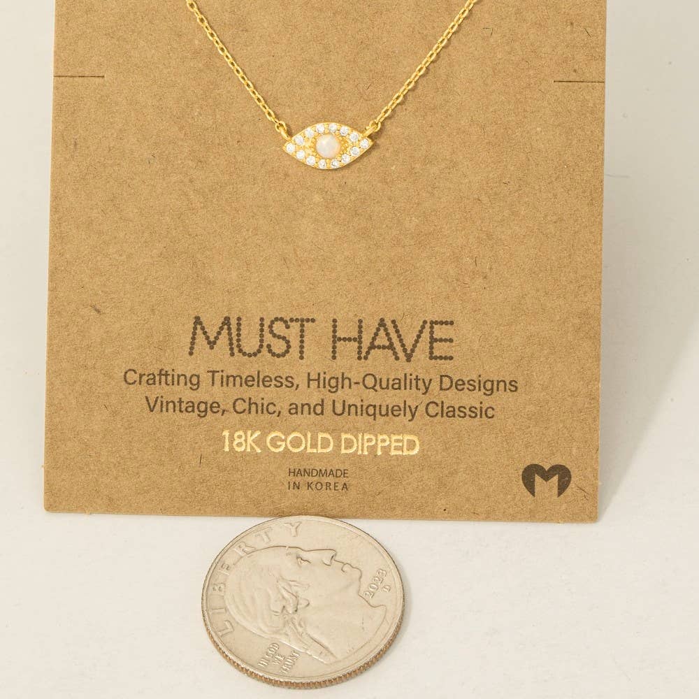 Opal Studded Evil Eye Necklace