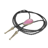 Gemstone Bolo Tie - Pink Opal