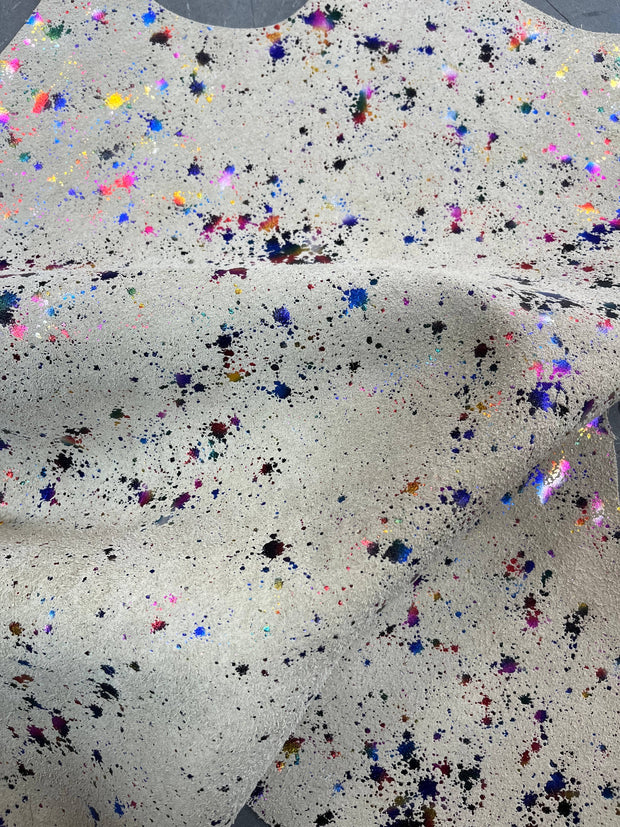 Rainbow suede Calf hide