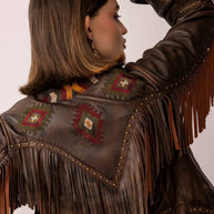 Fury Rider Brown Fringe Leather Jacket