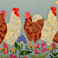 Embroidered Rooster Pillow 16x24