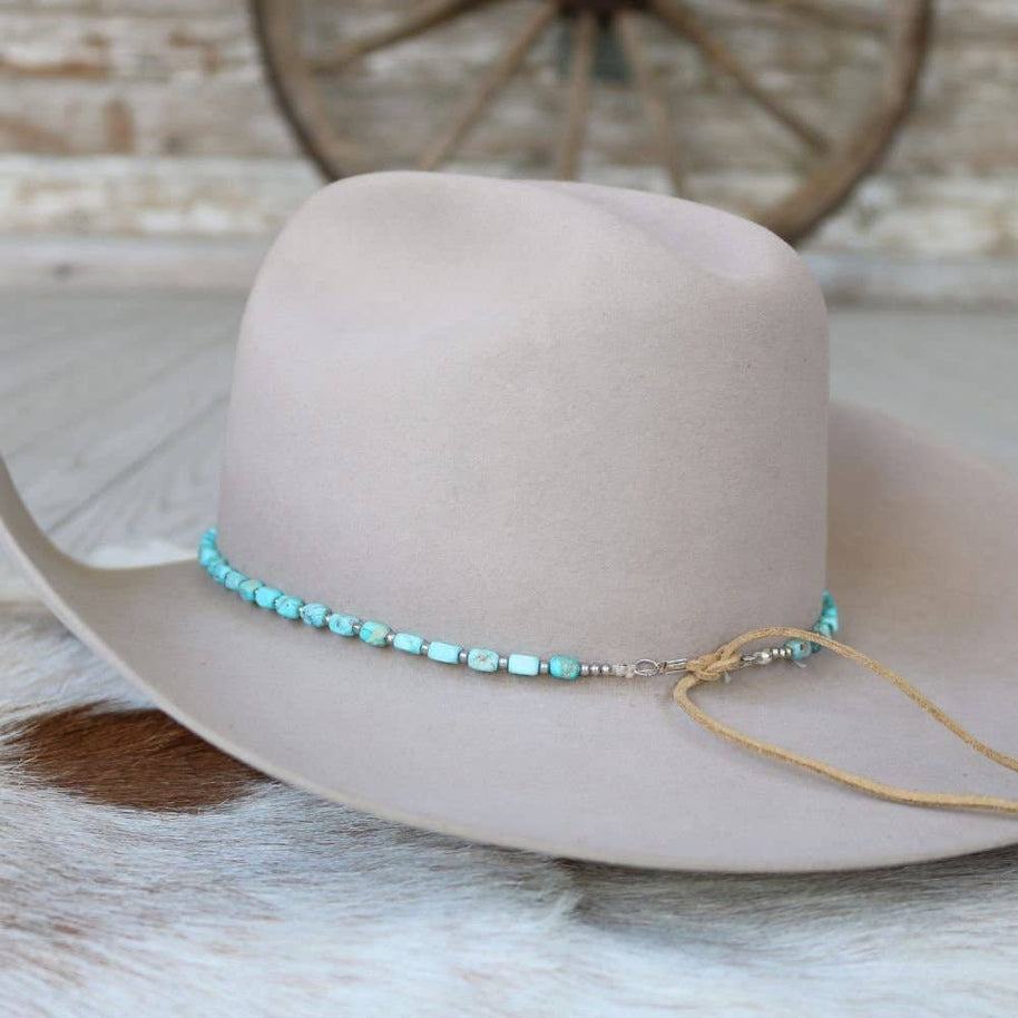 Chunky Turquoise Stone Hat Band - West