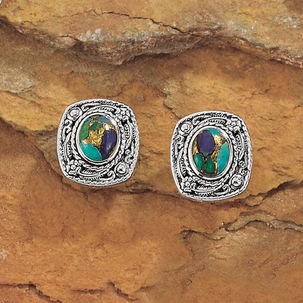 Sterling Silver Mohave Turquoise Earrings
