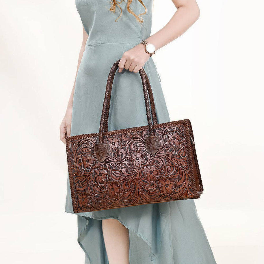 Leather Embossed Tote / Purse