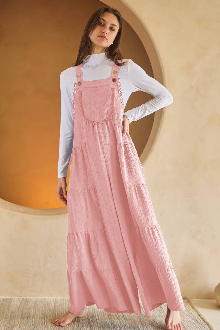 Tired Wide Leg Overall