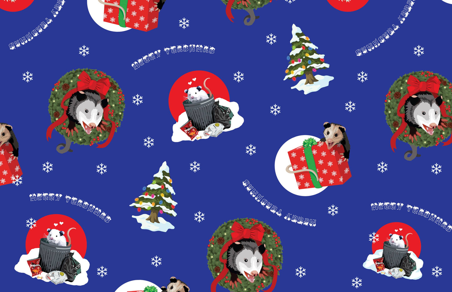 Merry Trashmas Wrapping Paper - Possum Christmas Gift Wrap