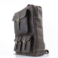 Hunter Leather Backpack with Front Pockets
