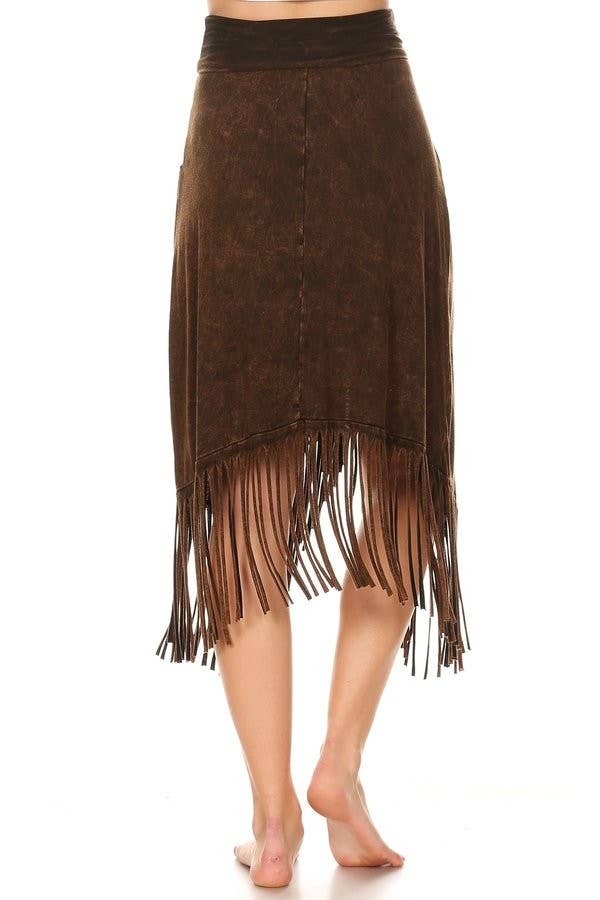 Stretch Fringe Skirt