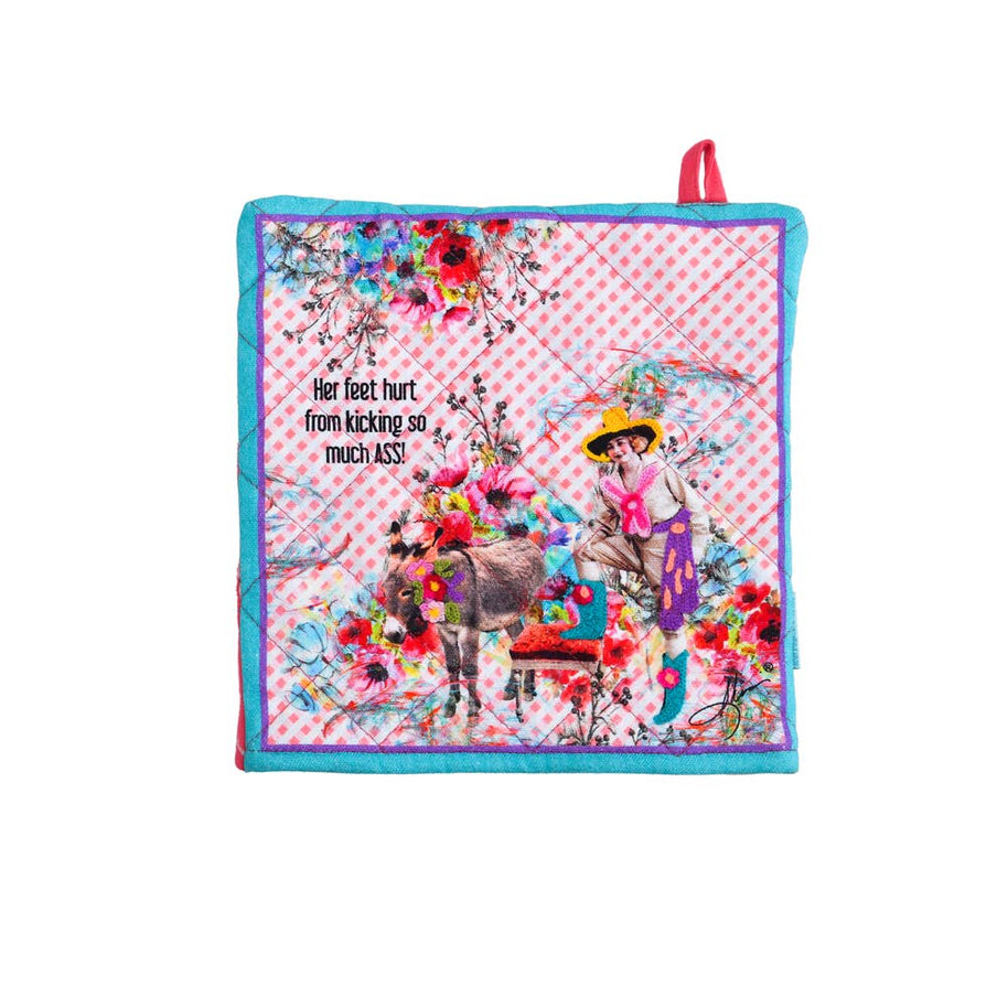 Kick Ass Cowgirl Pot Holder