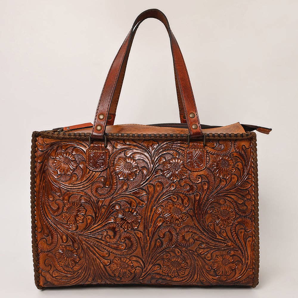 Tooled Leather Tote