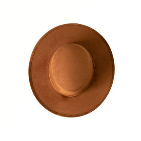 Vegan Suede Boater Hat