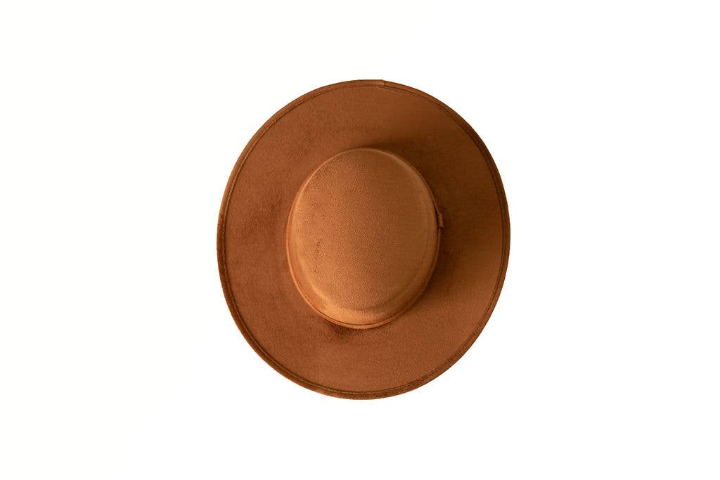 Vegan Suede Boater Hat
