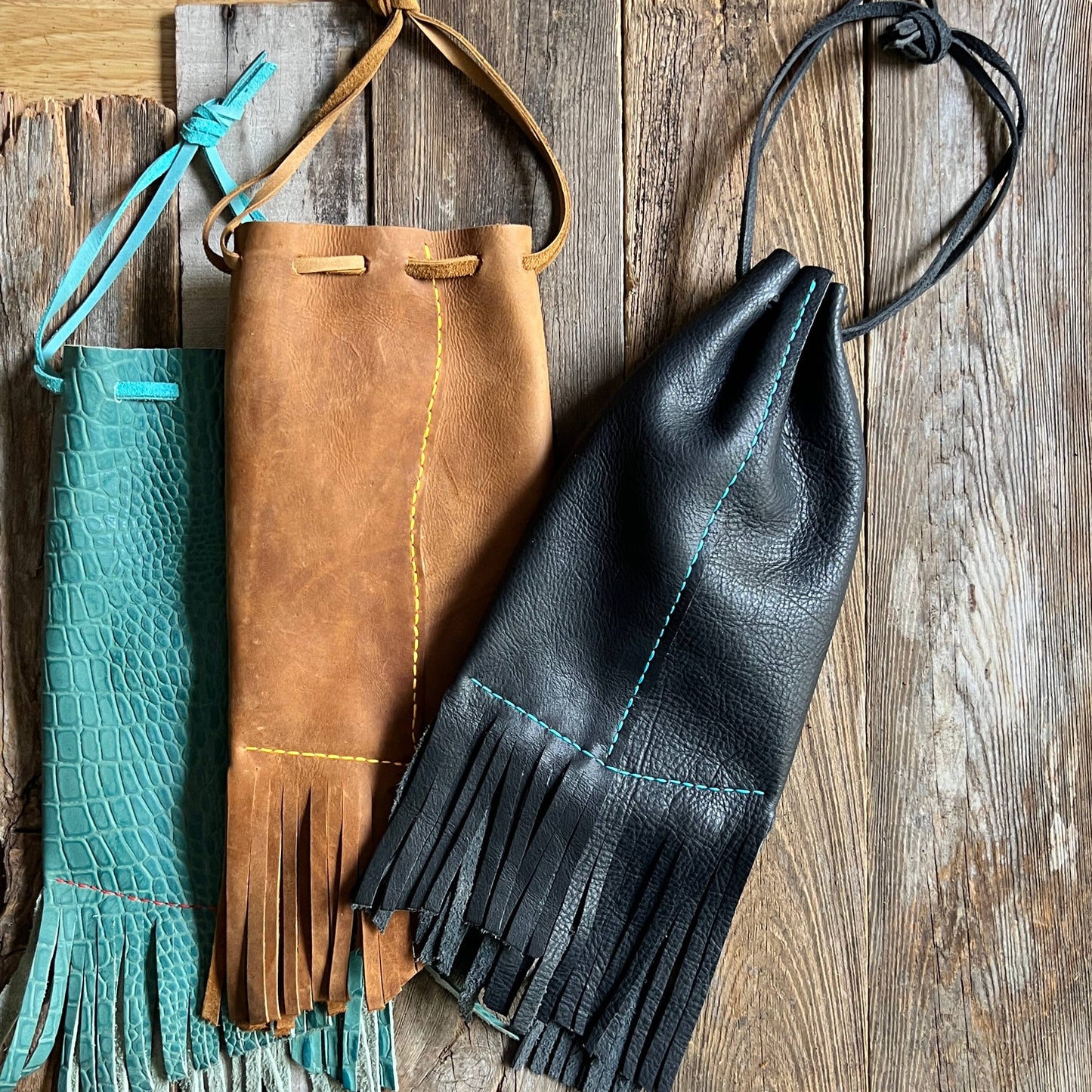 Leather Wristlet, Sienna Fringe Western Wristlet