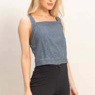 Denim Tank Top With Back Tie