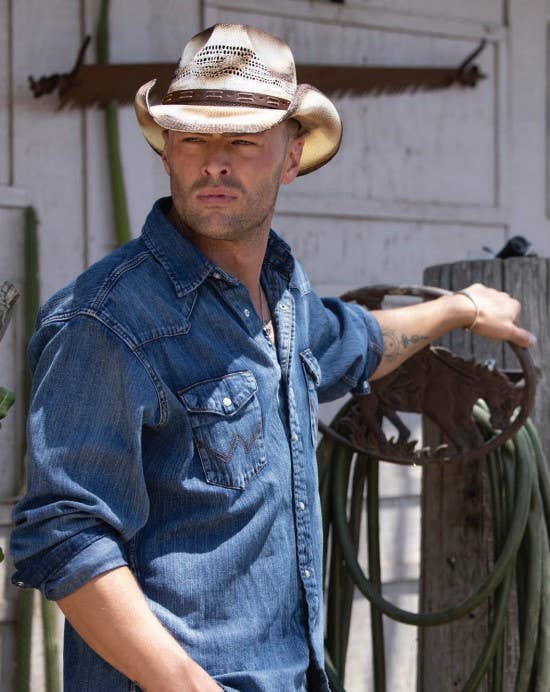 Stirrup Woven Toyo Straw Western Drifter Cowboy Hat
