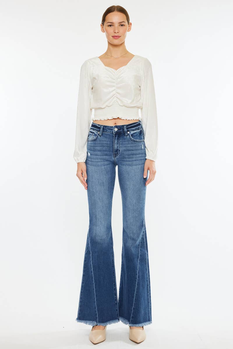 Kan Can Mid Rise Flare Jeans