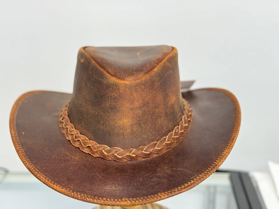 Gunner Leather Western Outback Hat