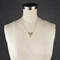 Moon Phase Necklace w/ Turquoise Jasper & Crystal