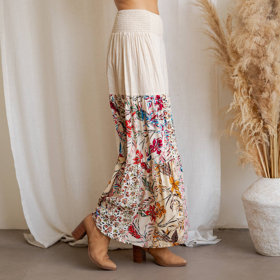 Boho High-Waisted Wide Leg Pants