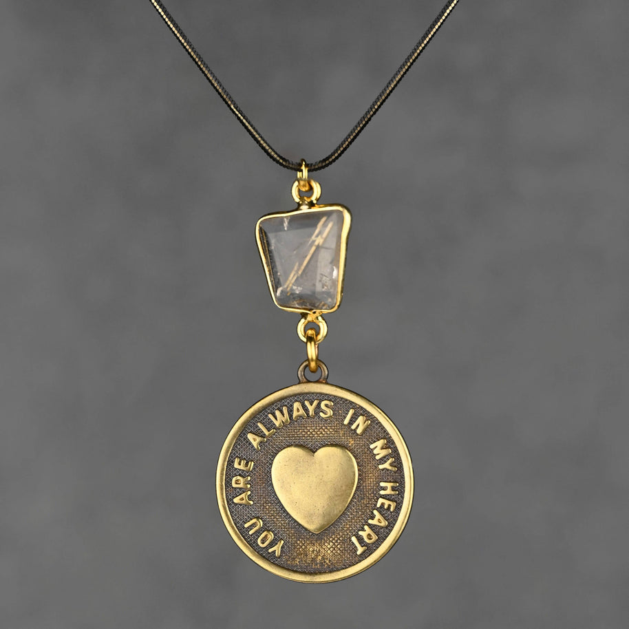 Always in my Heart Necklace, Golden Rutile