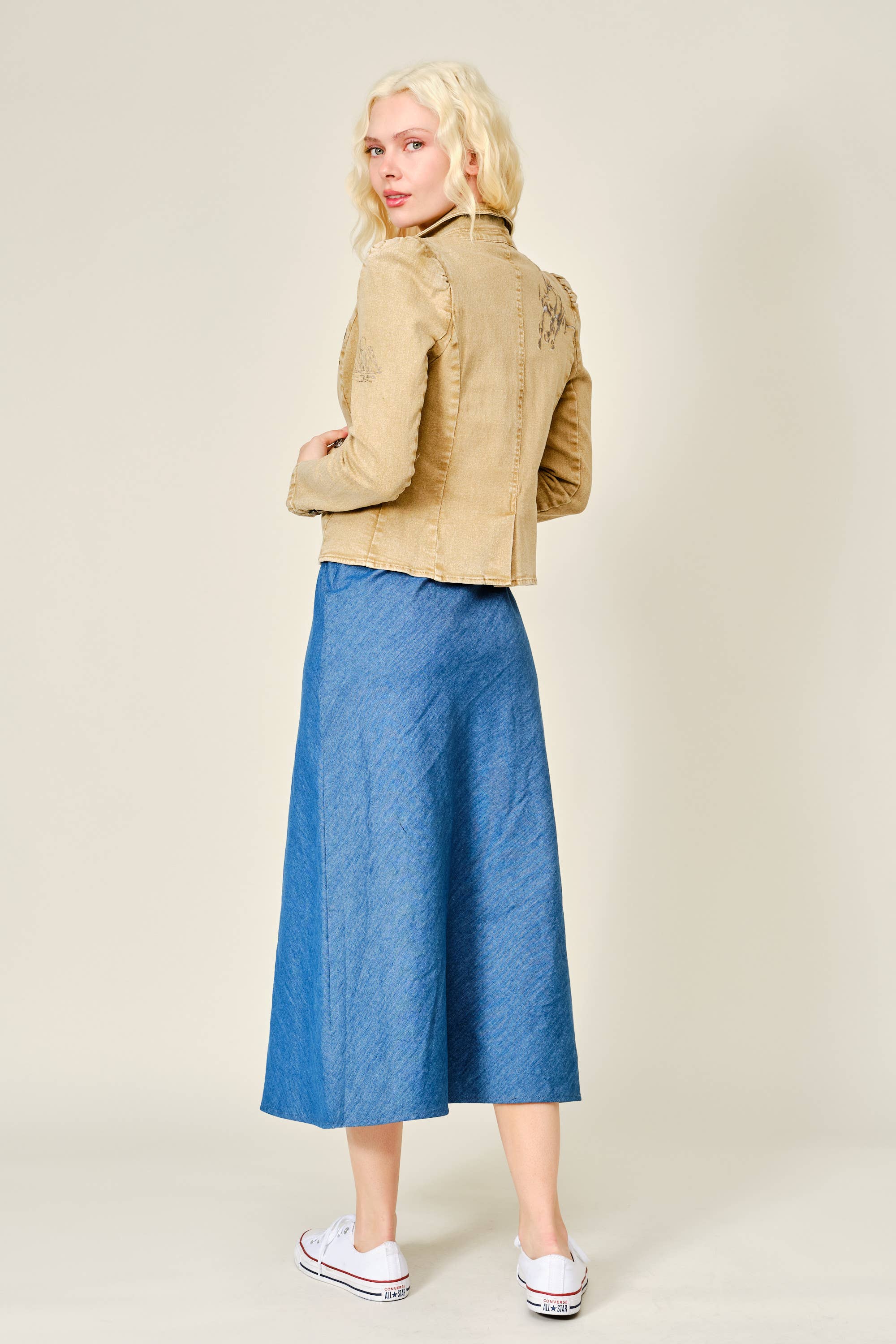 Denim Western Blazer, Taupe