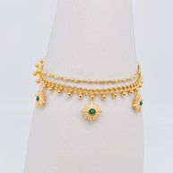 Triple Stars Pendant Double Stainless Steel Chain Bracelet