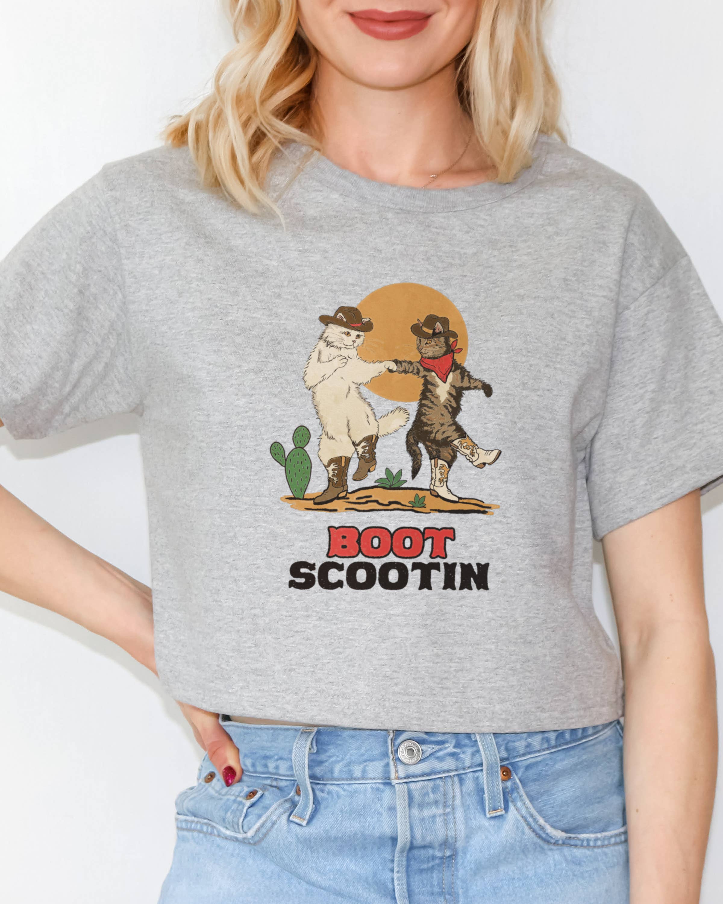 Boot Scootin Kitties Boxy Crop Top