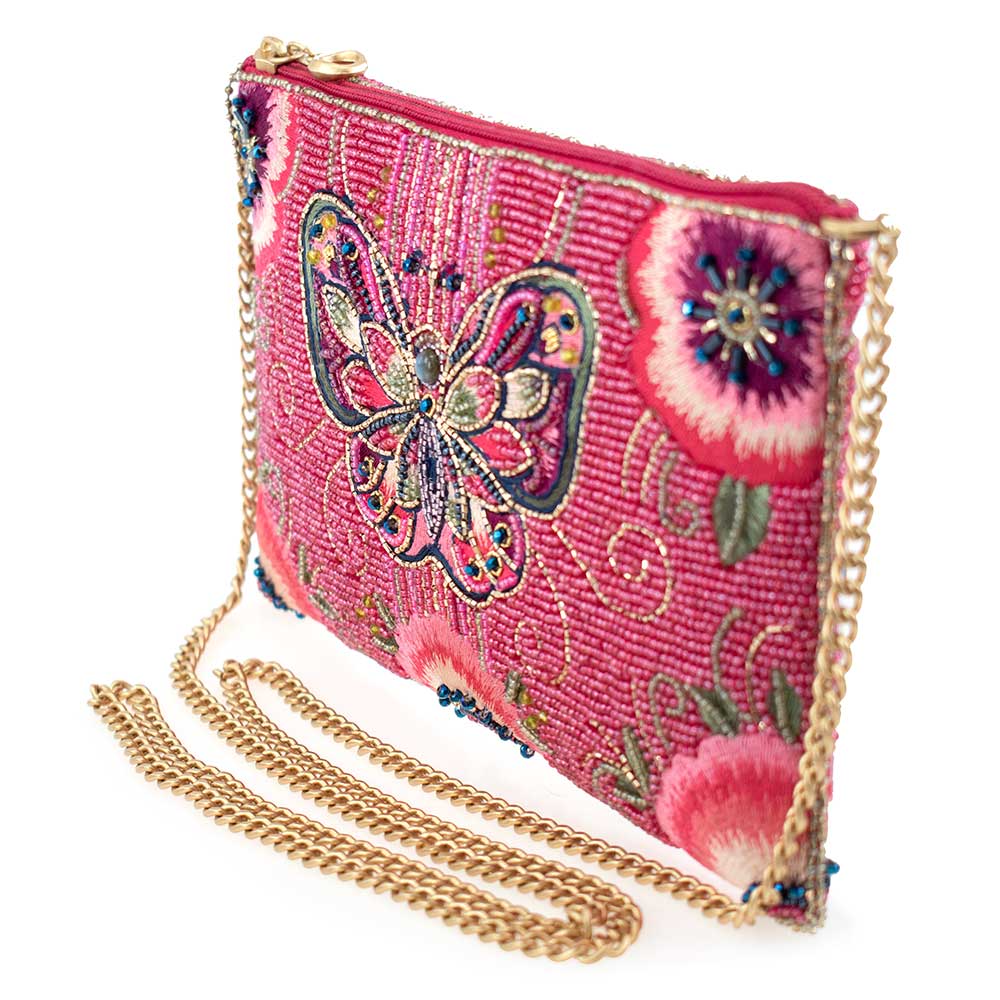 Social Butterfly Beaded Butterfly Mini Crossbody Handbag