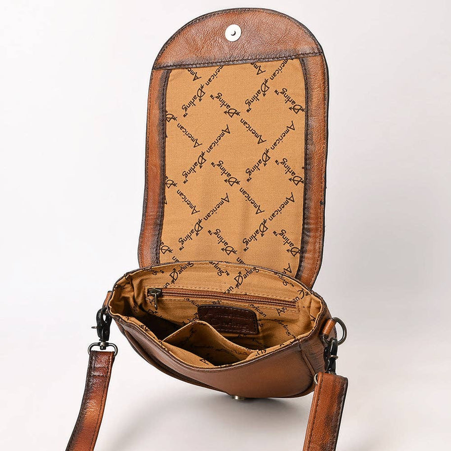 Hair-On-Hide Saddle Style Crossbody Bag