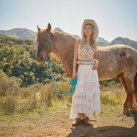 Western Buckle Strap Denim Top