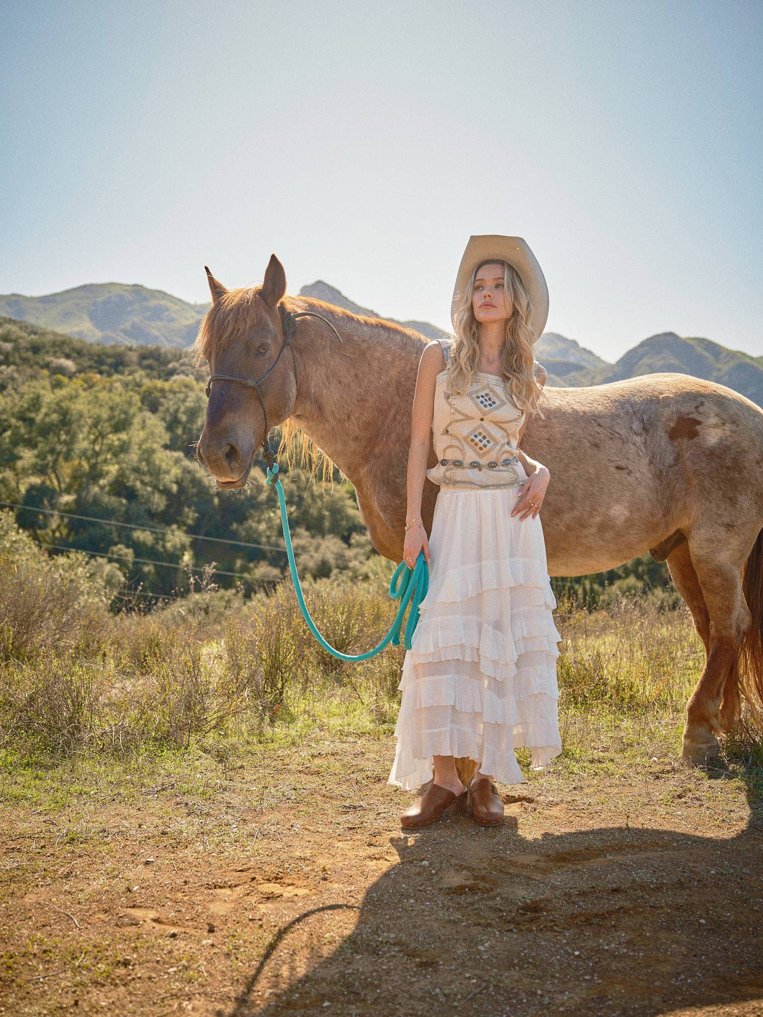 Western Buckle Strap Denim Top