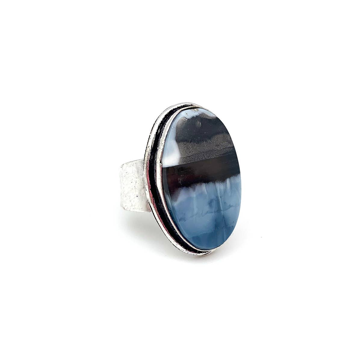 Kashi Semiprecious Large Stone Ring - Blue Opal