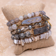 Leona Bracelet Set in Gray